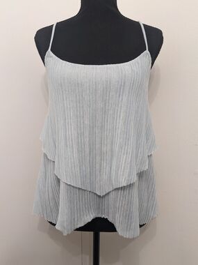 Jessica Simpson Light Blue Tiered Pleated Cami | Size XS